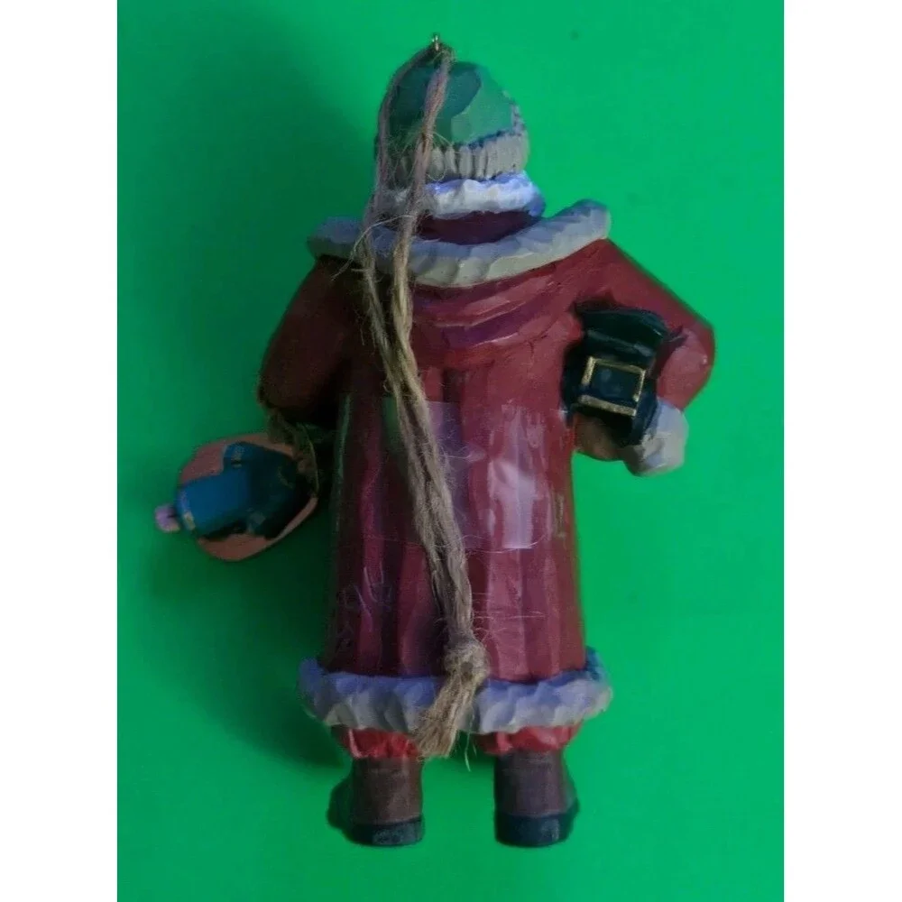 Folk Art Americana Hallmark Santa's Gifts Showcase Ornament